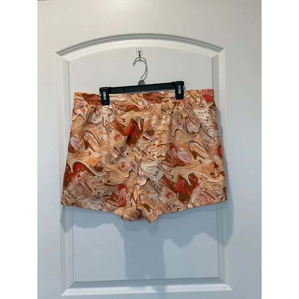 NWT Alpine Design Woven Shortie Multi Marbling Print Size Medium